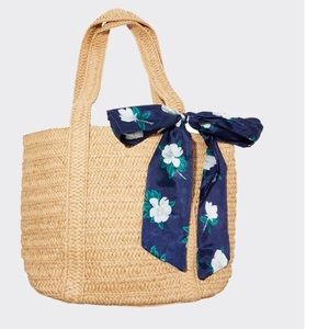 Draper James Straw Tote with Scarf